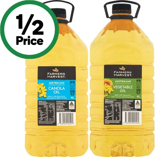 Farmers Harvest Vegetable, Canola or Sunflower Oil 4 Litres