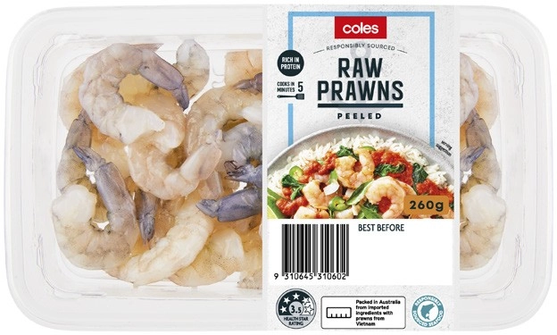 Coles Raw Prawns Peeled 260g