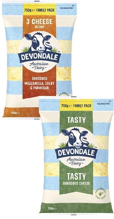 Devondale Shredded Cheese 750g