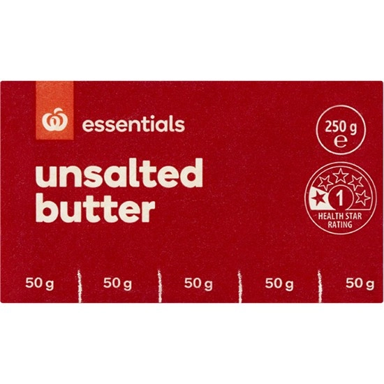 Essentials Butter Unsalted 250g – From the Fridge