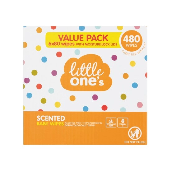 Little One’s Scented Baby Wipes Pk 480