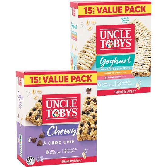 Uncle Tobys Muesli Bars 469g Pk 15