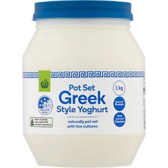 Woolworths Pot Set Greek Style Yoghurt 1 kg – From the Fridge