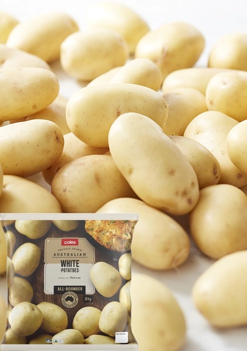 Coles South Australian Washed White Potatoes 2kg Bag