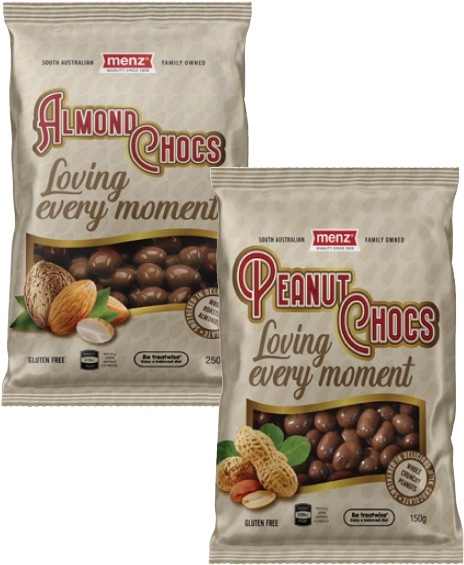 Menz Choc Coated Nuts 125g-150g