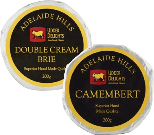 Udder Delights Double Cream Brie or Camembert 200g