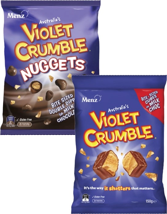 Violet Crumble Choc Honeycomb 120g-150g