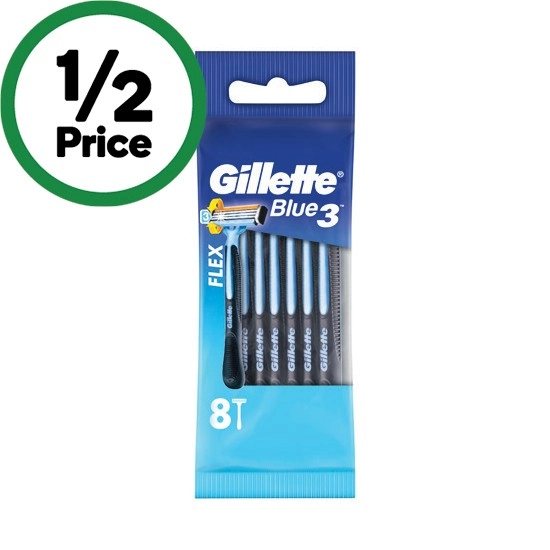 Gillette Blue 3 Disposable Shaving Razors Pk 8