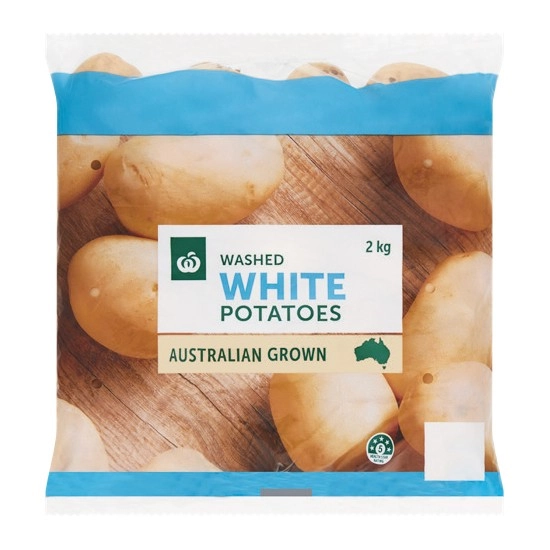 WA Washed White Potatoes 2 kg Pack