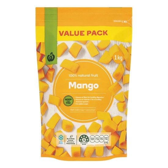 Woolworths Frozen Mango 1 kg – From the Freezer