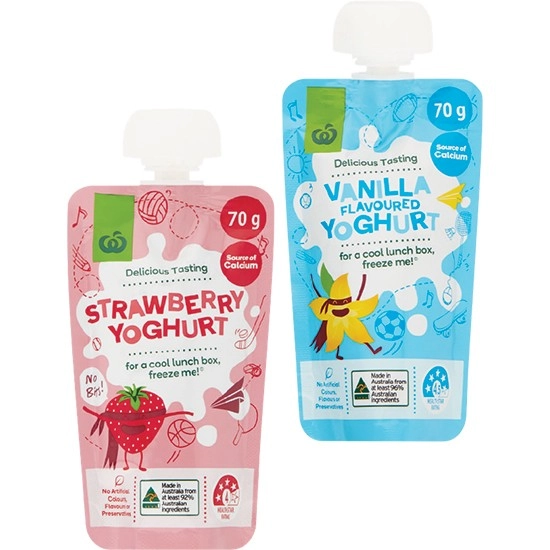 Woolworths Kids Yoghurt Pouch 70g – From the Fridge