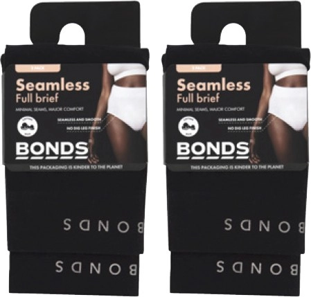 Bonds Women's Seamless Full Brief 2 Pack