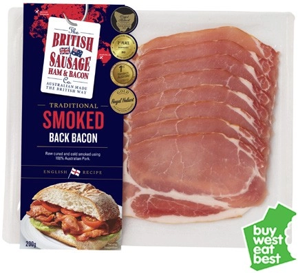 British Sausage Company Smoked Back Bacon 200g