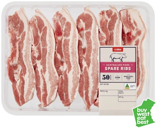 Coles Australian Pork Spare Ribs Large Pack