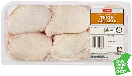 Coles RSPCA Approved Chicken Thigh Cutlets