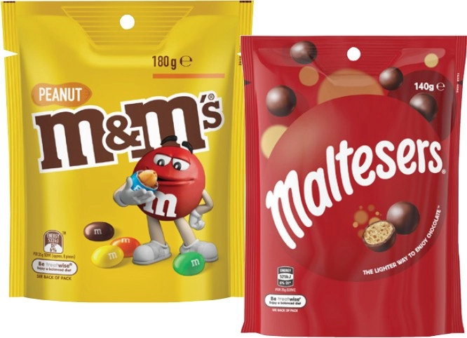 Mars M&M's, Maltesers or Pods 120g-180g