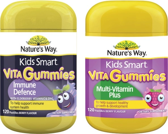 Nature's Way Kids Smart Vita Gummies Immune Defence or Multi-Vitamin Plus 120 Pack^