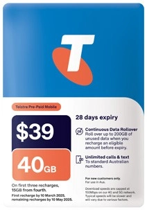 Telstra $39 SIM Kit