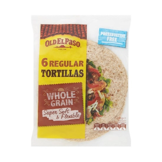 Old El Paso Wholegrain Tortillas 240g Pk 6