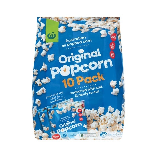 Woolworths Original Gluten Free Popcorn 200g Pk 10