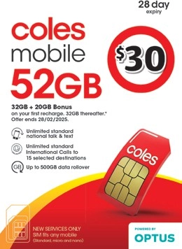 Coles Mobile $30 Prepaid SIM