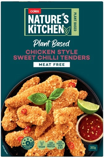 Coles Nature's Kitchen Chicken Style Sweet Chilli Tenders 300g