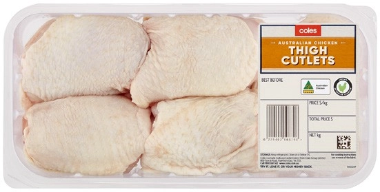 Coles RSPCA Approved Chicken Thigh Cutlets