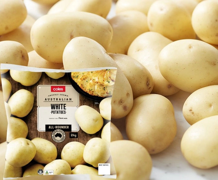 Coles Tasmanian White Washed Potatoes 2kg Bag