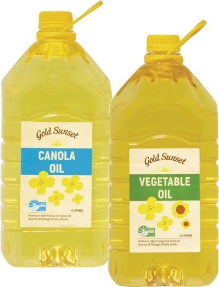 Gold Sunset Canola or Vegetable Oil 4 Litre