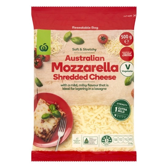 Woolworths Mozzarella Shredded Cheese 500g – From the Fridge