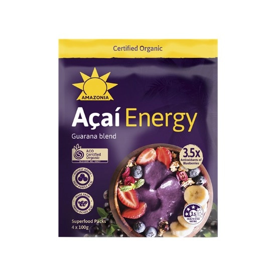 Amazonia Acai Energy Guarana Blend 400g Pk 4