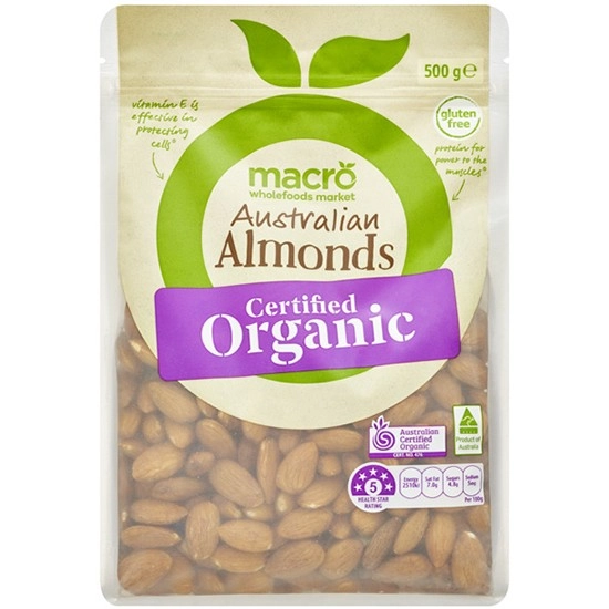 Macro Organic Australian Almonds 500g