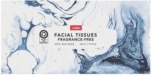 Coles 2-Ply Facial Tissues 224 Pack