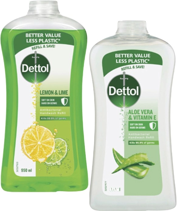 Dettol Antibacterial Hand Wash Refill 950mL