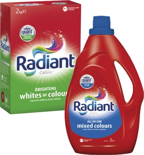 Radiant Laundry Liquid 2 Litre or Powder 2kg