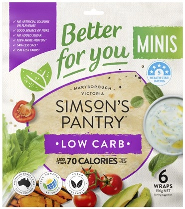 Simson's Pantry Better For You Wraps Minis 6 Pack 156g