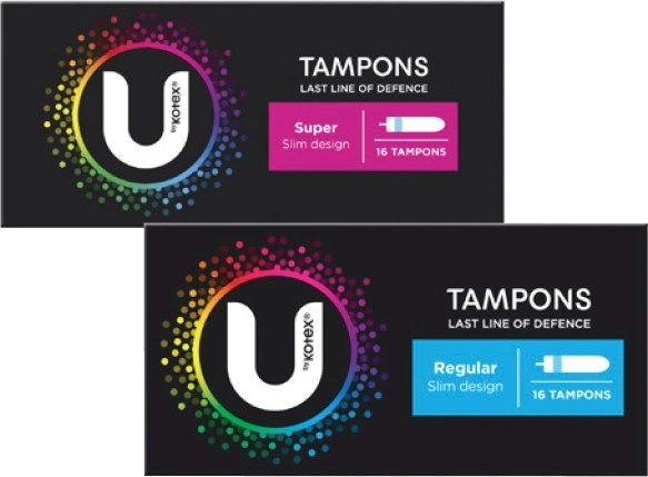 U By Kotex Tampons Regular or Super 16 Pack