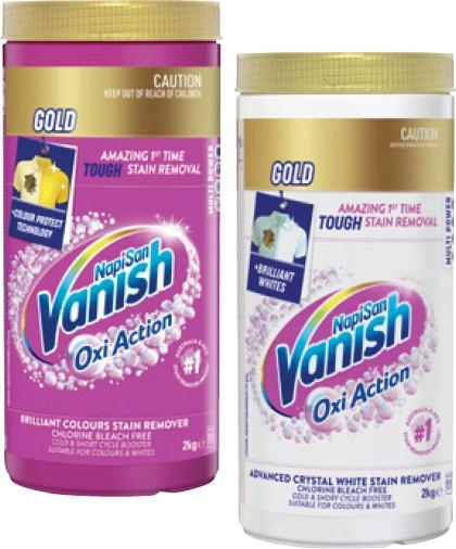 Vanish NapiSan Oxi Action Gold Multi Power Laundry Booster Powder 2kg