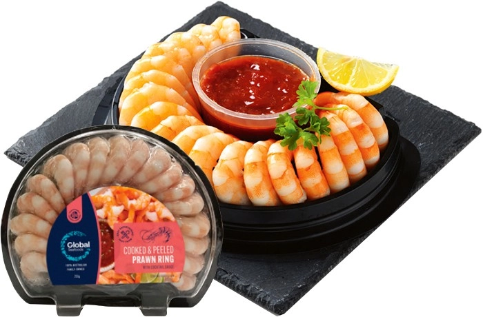 Global Seafoods Cooked & Peeled Prawn Ring 255g