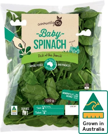 Community Co Baby Spinach 120g Bag