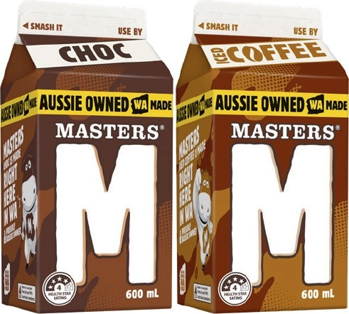 Masters Flavoured Milk 600mL Selected Varieties