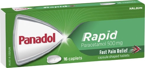 Panadol Rapid Paracetamol 500mg Caplets 16 Pack***