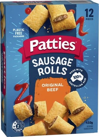 Patties Sausage Rolls, Party Pies, Pasties or Quiches 12 Pack Selected Varieties