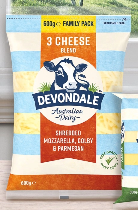 Devondale Shredded Cheese Family Pack 600g Selected Varieties