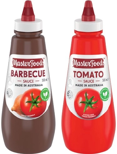 MasterFoods Squeezy Sauce 475‑500mL Selected Varieties