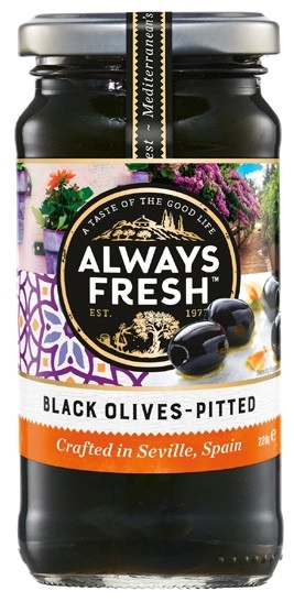 Always Fresh Black Olives‑Pitted 220g