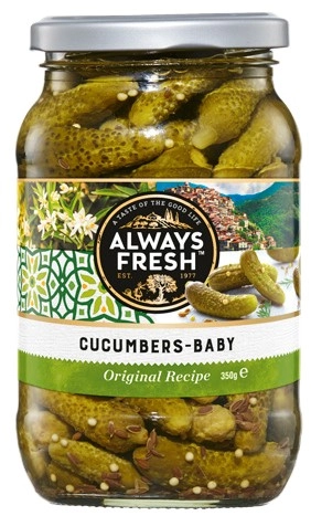 Always Fresh Cucumbers‑Baby Original Recipe 350g