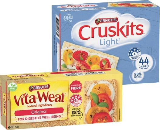 Arnott’s Cruskits 125g or Vita‑Weat Crackers 250g Selected Varieties