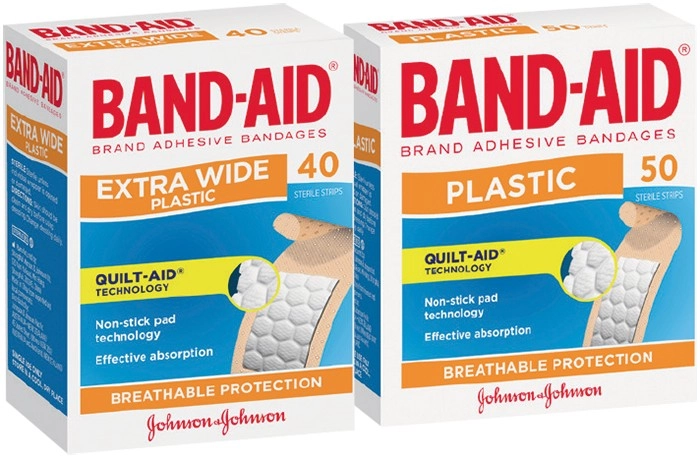 Band-Aid Clear Strips 40, Plastic 50 Pack or Extra Wide Plastic 40 Pack Selected Varieties*