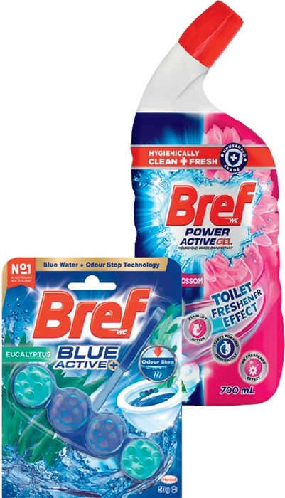 Bref Rim Block Toilet Cleaner 42‑50g or Gel 600‑700mL Selected Varieties